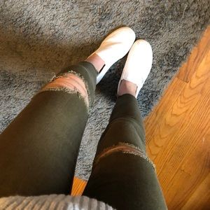 army green high waisted jeggings from Aeropostale.